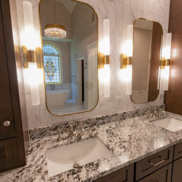 Leawood, Kansas Marble Wrapped Primary Bathroom Remodel