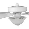 5-Blade 52" Ceiling Fan With Alabaster Light Kit, White
