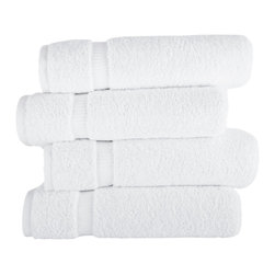 ROYAL TURKISH TOWEL - Villa Collection 4 Pc Bath Towel Set - 27x54 inches , White - Bath Towels