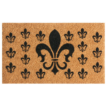 French Coat of Arms, Fleur-de-Lis Doormat, 18"x30"
