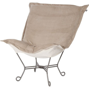 HOWARD ELLIOTT Pouf Chair Bella Neutral Sand Polyester Poly