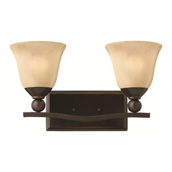 Hinkley Lighting - Hinkley Lighting Bolla Olde Bronze Two-Light CFL / Light Amber Glass Vanity Ligh - Bathroom Vanity Lighting