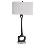 Uttermost - Uttermost Darbie Iron Table Lamp - This Cast Iron Table Lamp Is Finished In A Masculine Aged Black With A Heavy Organic Texture Displayed On An Elegant Crystal Foot.  UL approved requires 1 X 150 watt max.