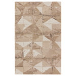 Jaipur Living - Agate Handmade Geometric Taupe/ Cream Area Rug 10'X14' - The hand-tufted Fragment collection features nature and mineral-inspired motifs that offer the perfect patterned intrigue to modern spaces. The Agate rug features a fractured geometric design in a light neutral colorway of taupe, cream, and beige. The high-low pile combines with a luxe wool-viscose blend for a stunning range of texture, luster, and dimension. This area rug best suits low traffic areas of the home such as bedrooms, formal living rooms, and dining rooms.
