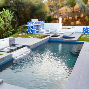 Modern Pool with Tiled Spillway