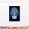 Blue Cow Wall Art, Floating Frame Canvas