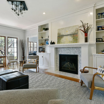 Painted Bookcase/Fireplace Surround
