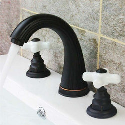 Euro Dual Ceramic Handle Basin Faucet Oil Rubbed Bronze Bathroom Basin Sink Tap - Bathroom Sink Faucets