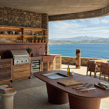 "The Obsidian Horizon" Organic Modernism, Rustic Minimalism Kitchen in Mediterra