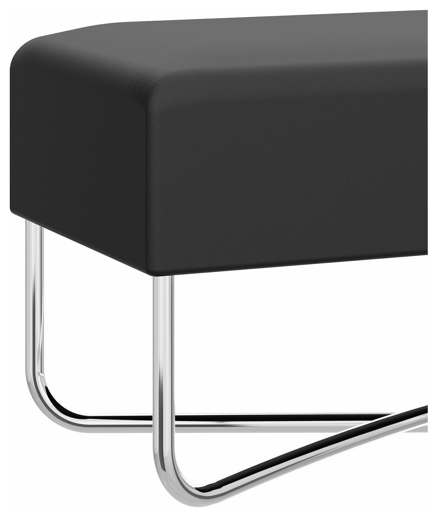 Benzara UPT-238279 Rectangular Seat and Inbuilt Wooden Tray, Black and ...