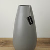 Drop Wide Tall Ceramic Vase in Light Gray Matte 13.7"H