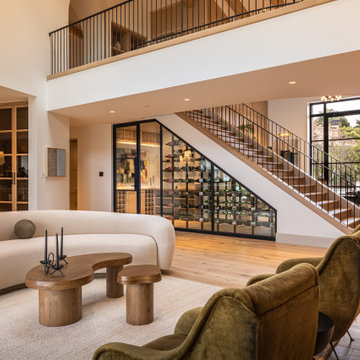 Contemporary Glass Enclosed Staircase Wine Cellar in Laguna Niguel