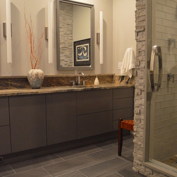 Master Bath Room vanity...glimpse of the shower