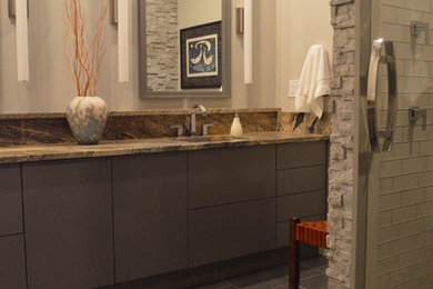 Example of a trendy bathroom design in Cleveland
