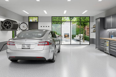 Example of a trendy garage design in New York
