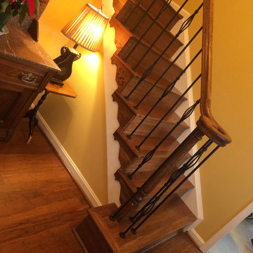 Antique Java Fossilized® bamboo flooring on stairs