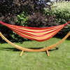 Brazilian Style Double Hammock With Bamboo Stand, Natural