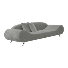 50 Most Por Contemporary Sofas Couches For 2019 Houzz Harmony Sofa Chrome Plated Steel S Base Gray Velvet