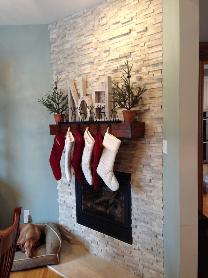 modern oak fireplace