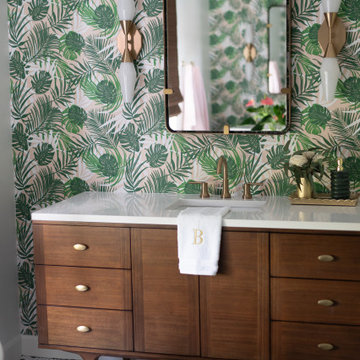 Falcon Green Tropical Mid-Century Modern Bath