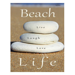 Flag Emotes - Double Sided Garden Flag, Beach Life Rocks - Flags And Flagpoles