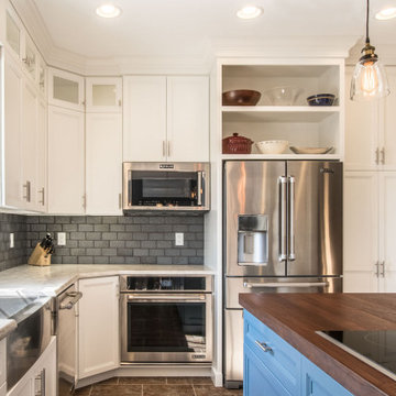 Loud Family Farmhouse Kitchen Remodel with Blue Island