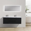 Mob Double-Sink Wall-Mounted Vanity With Sink, Black, 60"