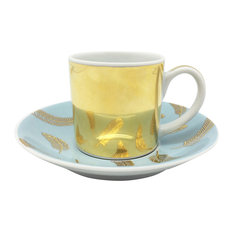Gold Finish Espresso Cup With Saucer