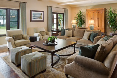 Design ideas for a traditional living room in San Diego.