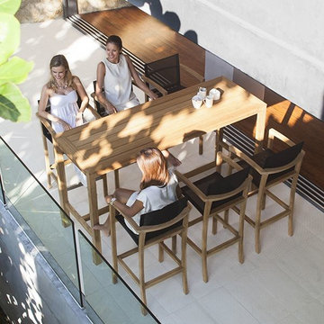 XQI Teak Bar Table and Stools