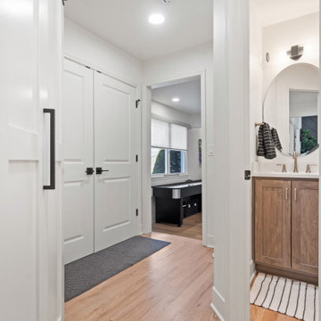 Modern Elegance: Basement Remodel with Custom Kitchen & Luxe Detailscvcv