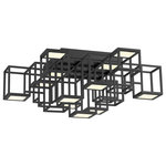 Eurofase Lighting - Eurofase Lighting 38261 Ferro 25"W LED Flush Mount Ceiling Fixture, Black - Inspired by shadow box wall art, multiple cubes outlined by plated-gold frames are positioned in dimensional patterns and illuminated by LED panels to create a dramatic visual effect. Features Constructed from quality metal Integrated 51 watt LED lighting Dimmable with compatible dimmers UL, CUL, ETL, and CSA rated for dry locations Meets California Title 24 energy standards Covered under a 1 year fixture and 5 year LED manufacturer warranty Dimensions Height: 10" Width: 24-3/4" Depth: 24-3/4" Product Weight: 19.65 lbs Canopy Height: 1-1/2" Canopy Width: 11" Canopy Depth: 11" Electrical Specifications Lumens: 2580 Color Temperature: 3000K Color Rendering Index: 90 CRI Wattage: 51 watts Average Hours: 35000