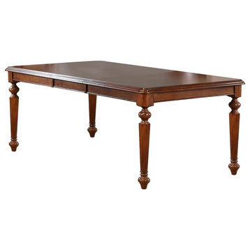 Classic Dining Table, Elegant Solid Wood Top, Distressed Chestnut