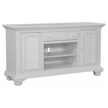 Cottage Traditions Eggshell White 60-inch Wood TV Console