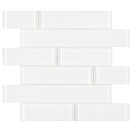 Mosaic Linear Glass Tiles for Wall Floor & more, White Shining