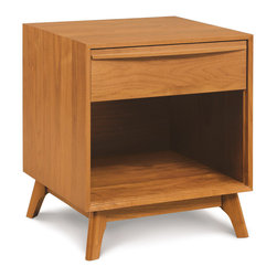 Catalina Cherry 1 Drawer Nightstand - Nightstands And Bedside Tables