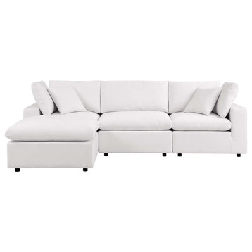 Commix 4-Piece Outdoor Patio Sectional Sofa White -5580