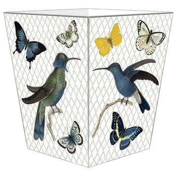 Blue Bird and Buterflies Wastepaper Basket