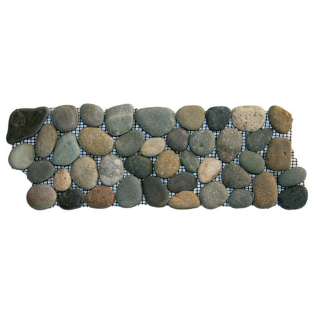 Bali Ocean pebble tile border – natural stone mosaic, hand-selected