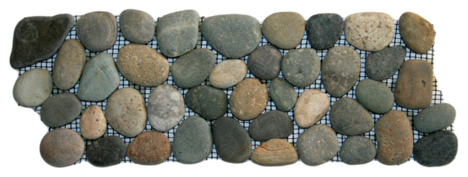 Bali Ocean pebble tile border – natural stone mosaic, hand-selected