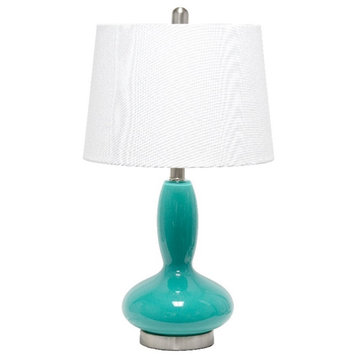 Elegant Designs Contemporary Curved Glass Table Lamp Teal