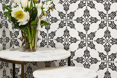 Inspiration for a medium sized modern shower room bathroom in San Francisco with white walls.