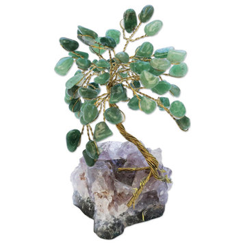 Novica Handmade Hope And Happiness Quartz And Amethyst Mini Gemstone Tree