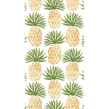 18"x30" Pineapple Stripes, Geometric Print Kitchen Towel, Green