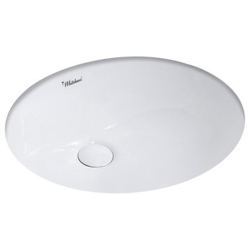 Whitehaus WHU71003 18 Inch Oval Basin With Overflow And Rear Center Drain