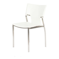 Vera Satin Nickel Frame Dining Chair | White (Set of 4) - Dining Chairs