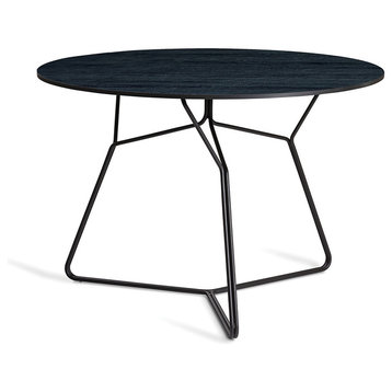 OASIQ Serac 105 Dining Table, Anthracite Frame, Nordic Black Top