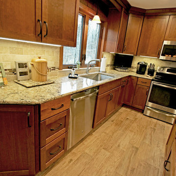 Cherry Cabinets with Quartz Countertop ~ Strongsville, OH #1