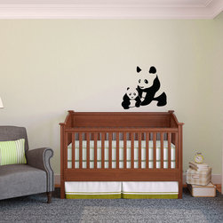 Mom and Baby Panda Cub - Wall Decals