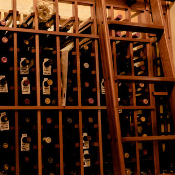 Custom Wine Racks with Ladder North Dallas Residential Wine Cellar
